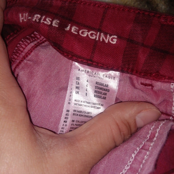 AMERICAN EAGLE High Rise Plaid Jeggings - Size 4 - Picture 9 of 9